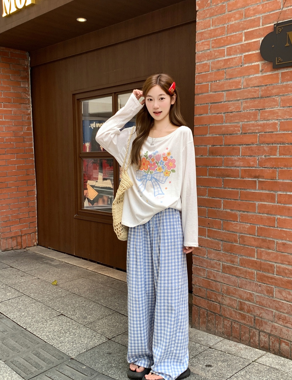 Thin loose long sleeve tops light unique smock for women