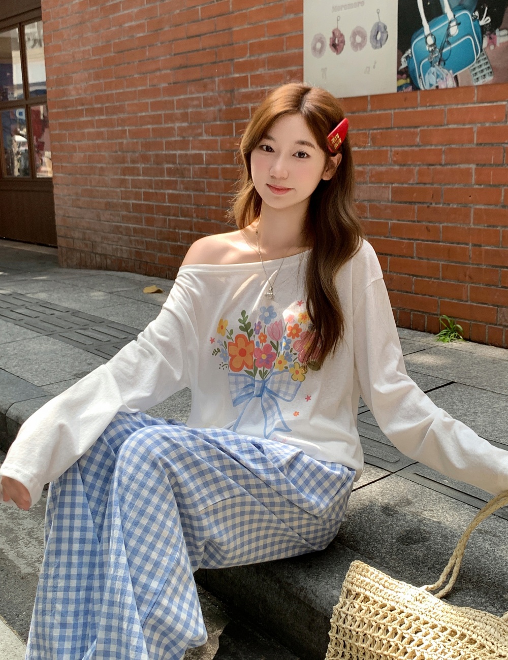 Thin loose long sleeve tops light unique smock for women