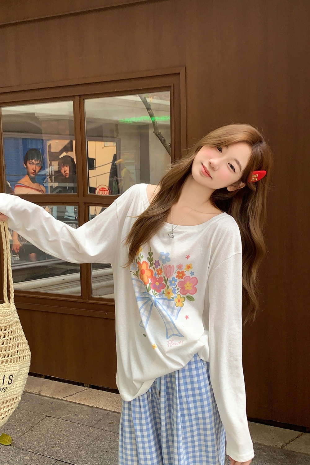 Thin loose long sleeve tops light unique smock for women