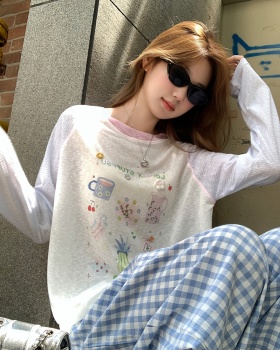 Summer slim loose shirts printing sunscreen T-shirt