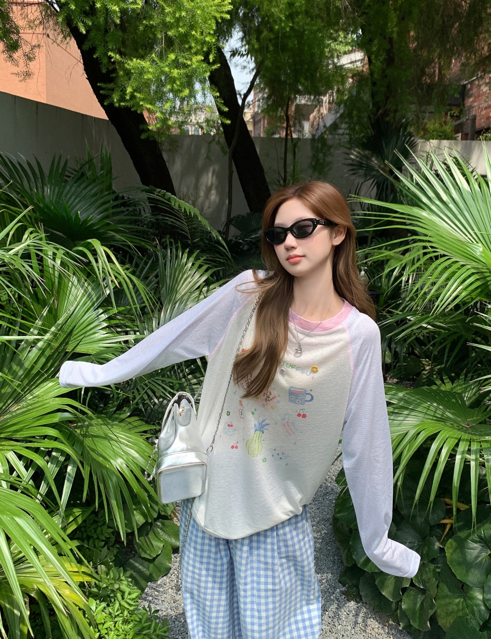 Summer slim loose shirts printing sunscreen T-shirt