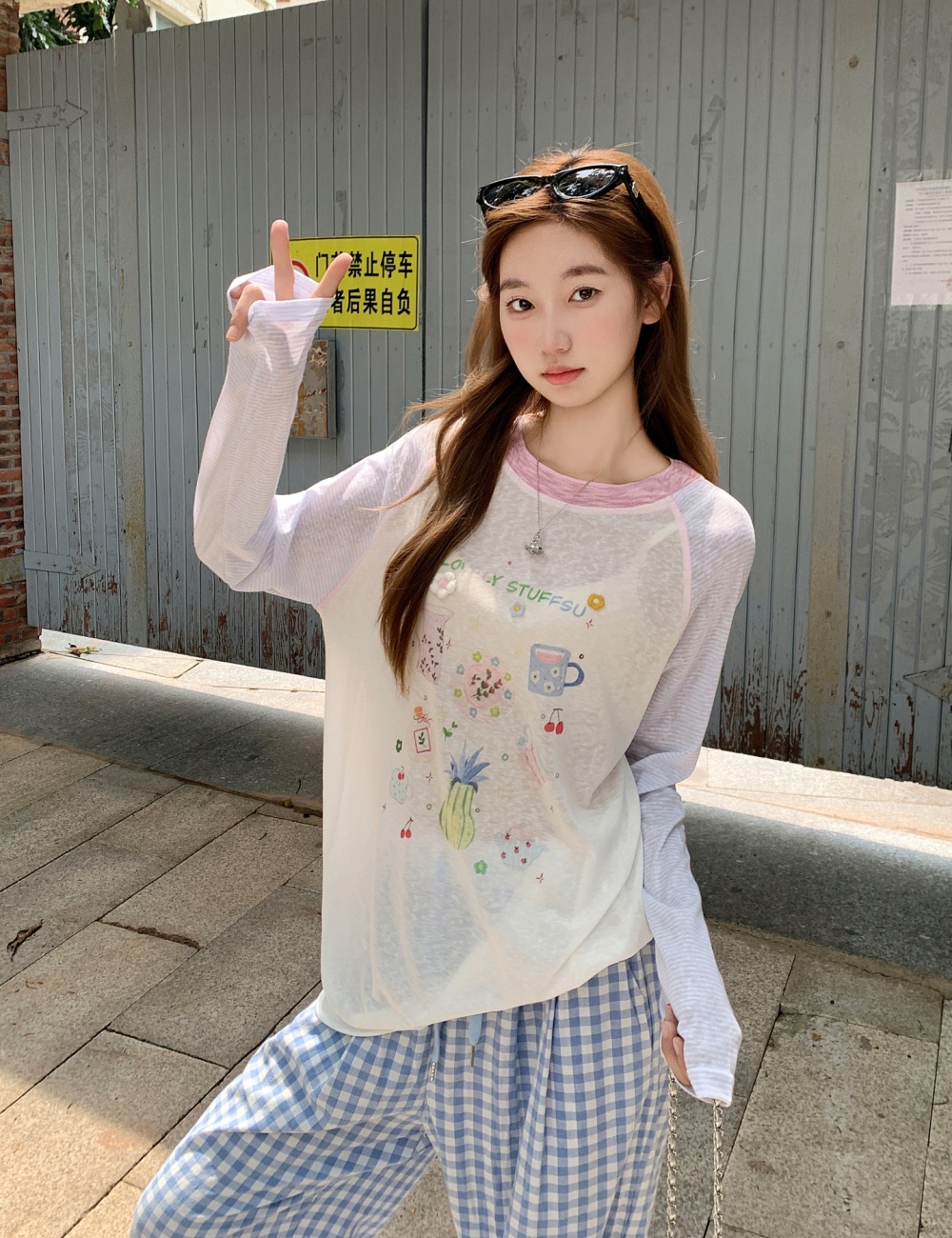 Summer slim loose shirts printing sunscreen T-shirt