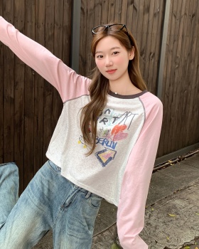 Raglan sleeve loose tops long sleeve T-shirt for women