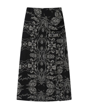 Floral A-line split colors fold skirt