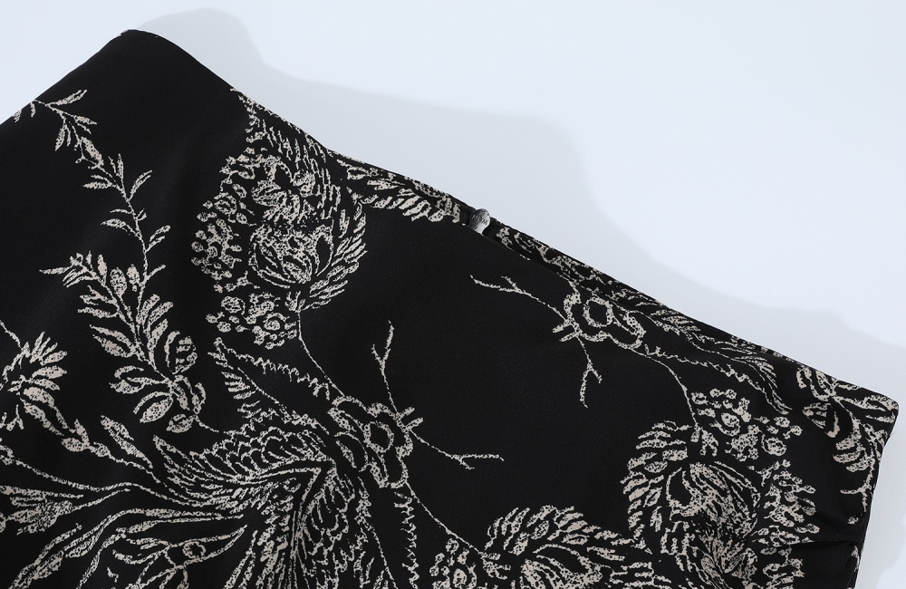Floral A-line split colors fold skirt