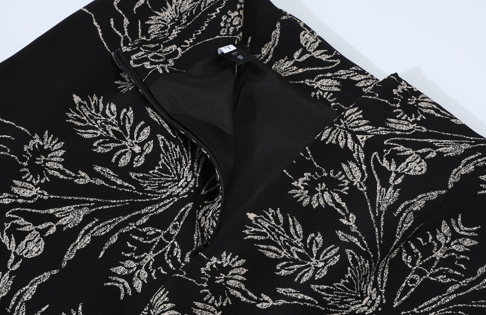 Floral A-line split colors fold skirt