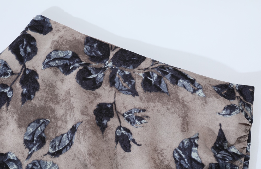 Floral temperament high waist summer split fold skirt
