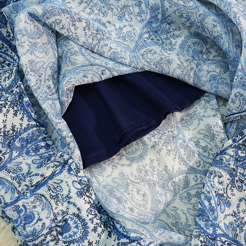 Printing mermaid blue and white porcelain skirt