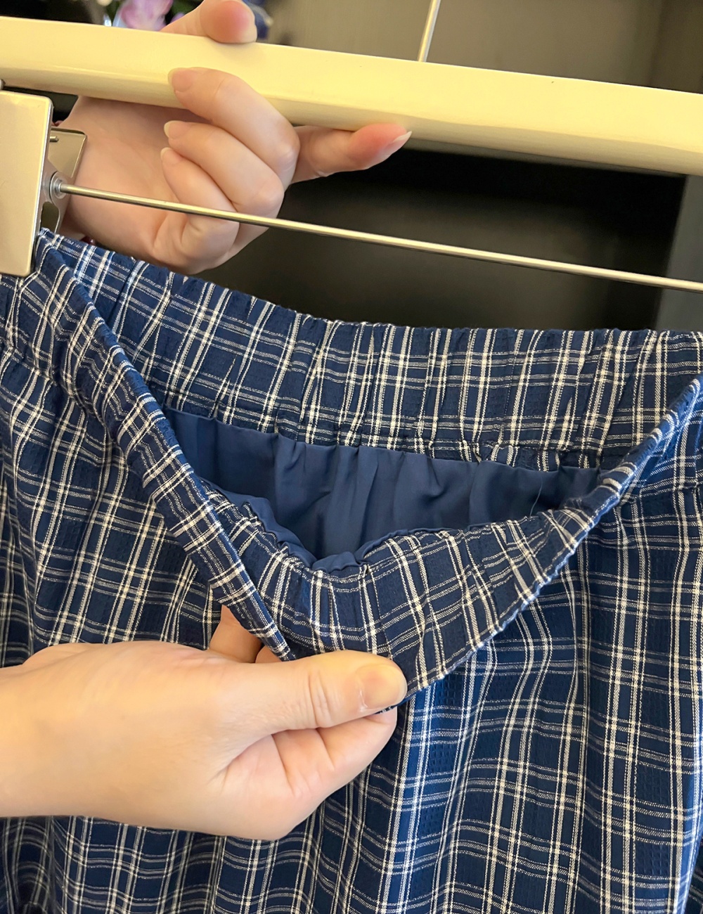 Slim plaid A-line temperament skirt for women