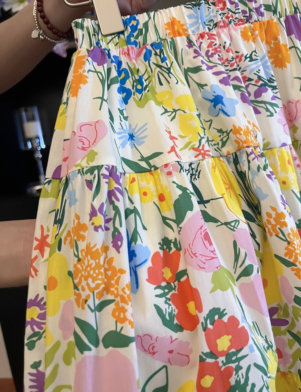 Summer flowers floral colors loose colorful skirt for women