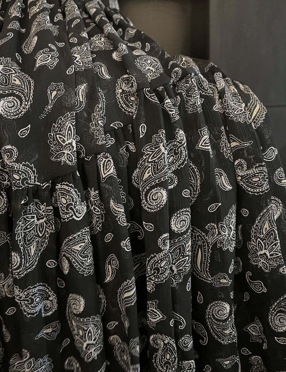 France style Casual retro elastic waist floral skirt