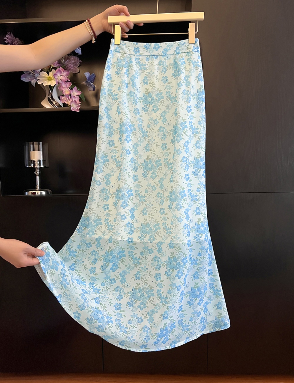 Mermaid floral blue skirt