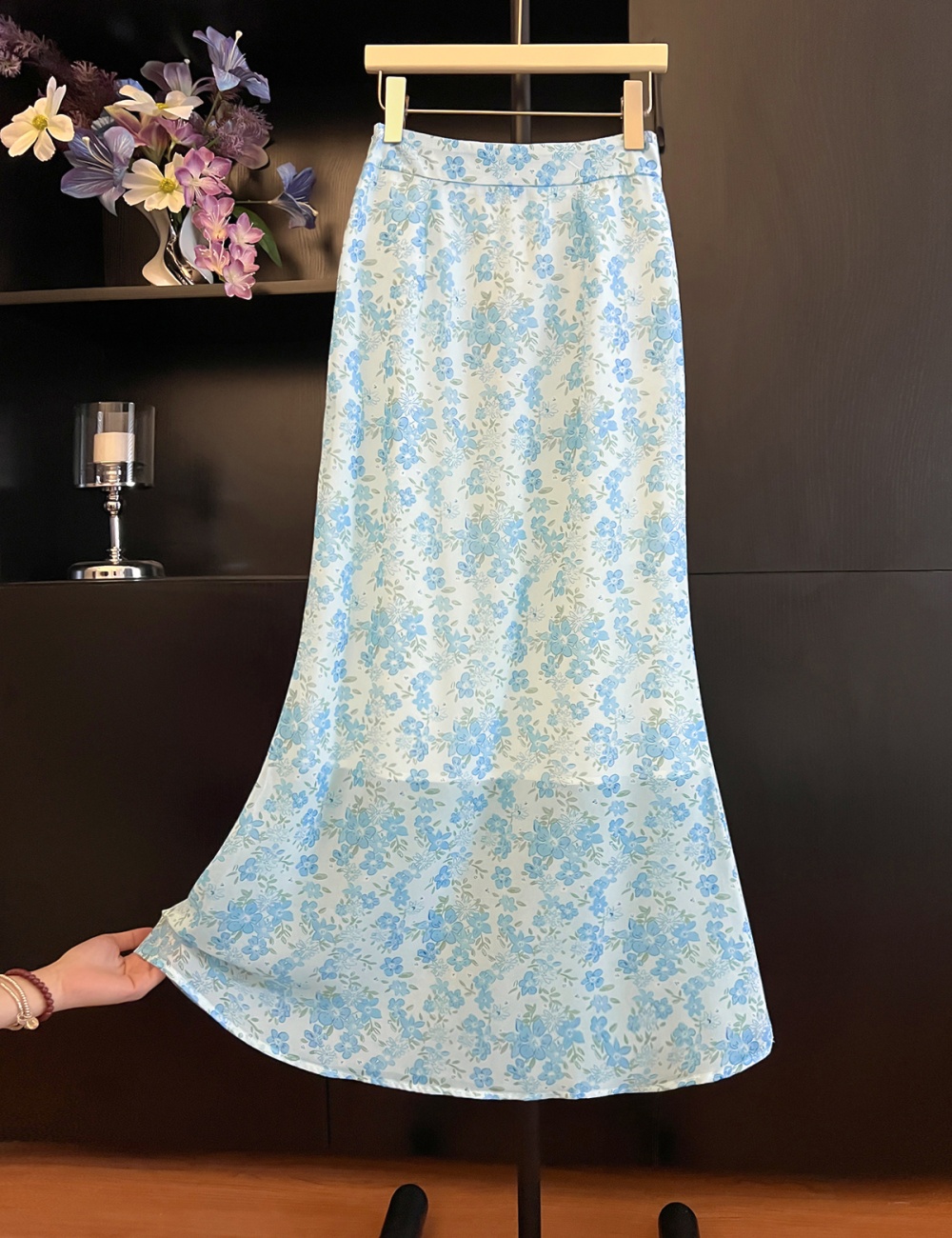 Mermaid floral blue skirt