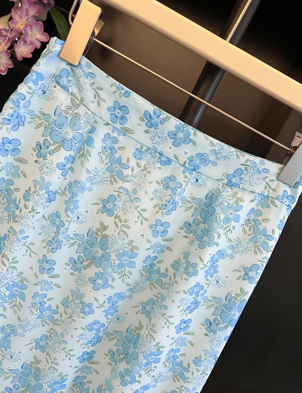Mermaid floral blue skirt
