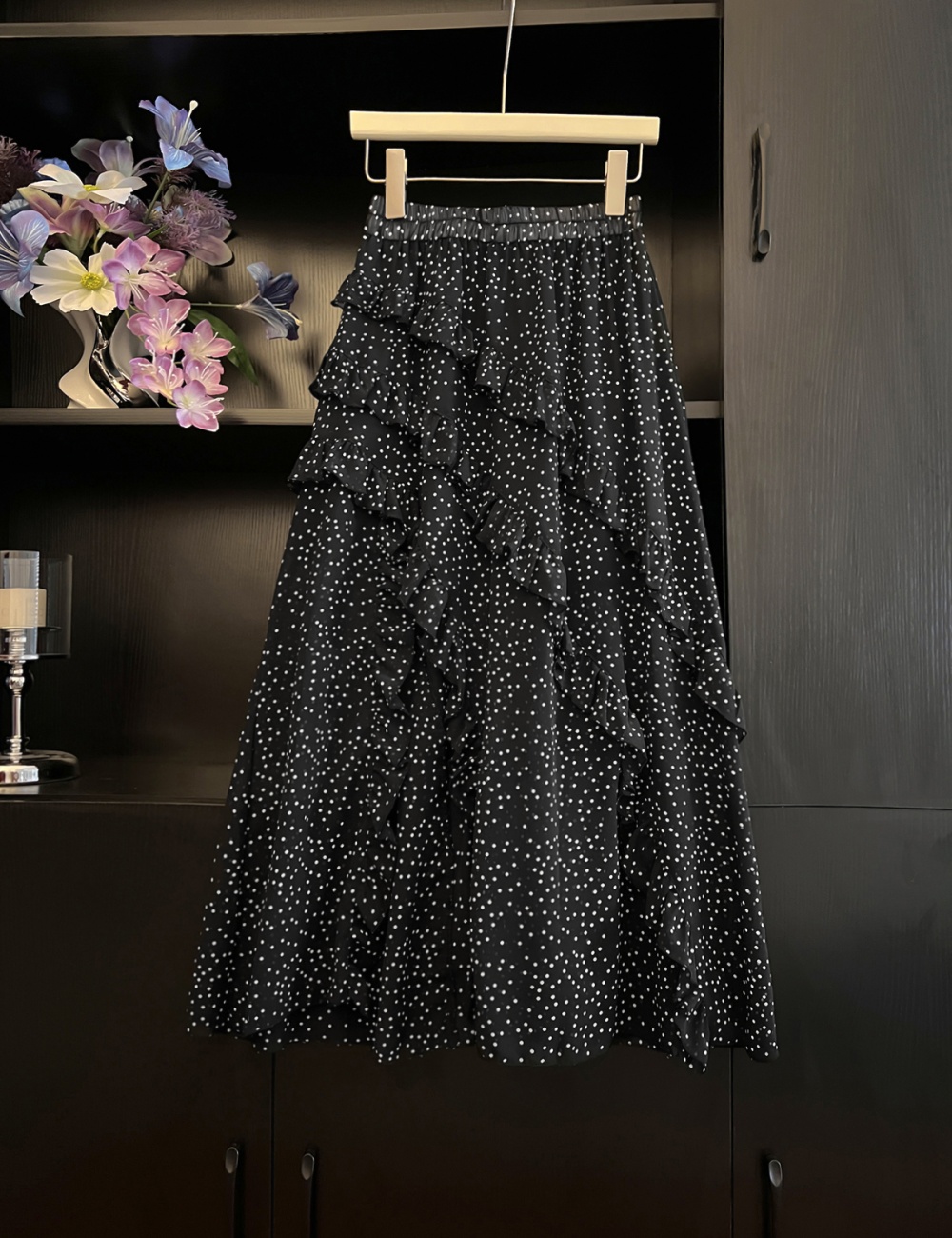 France style slim high waist vacation polka dot skirt
