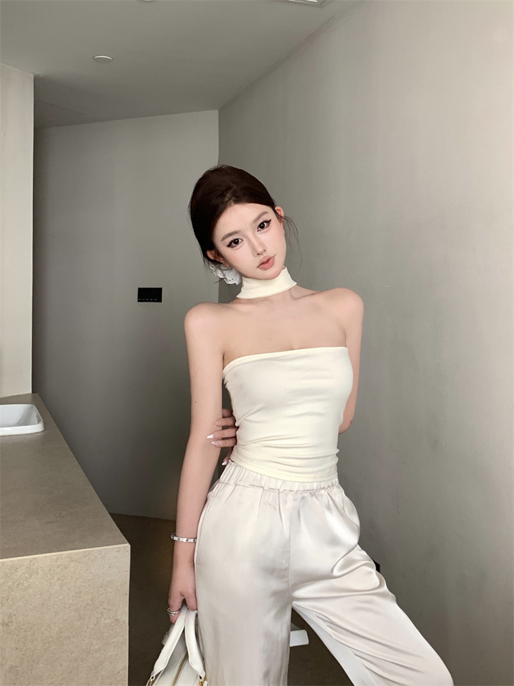 Summer wrapped chest tops slim spicegirl vest for women