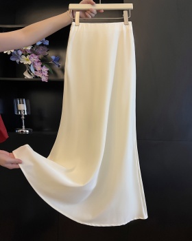 A-line satin drape skirt