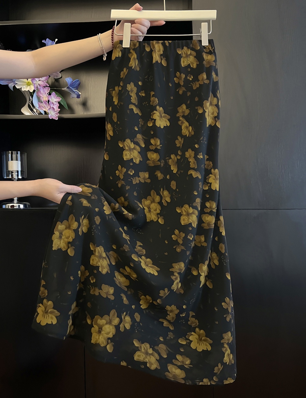 Package hip retro France style floral sexy skirt