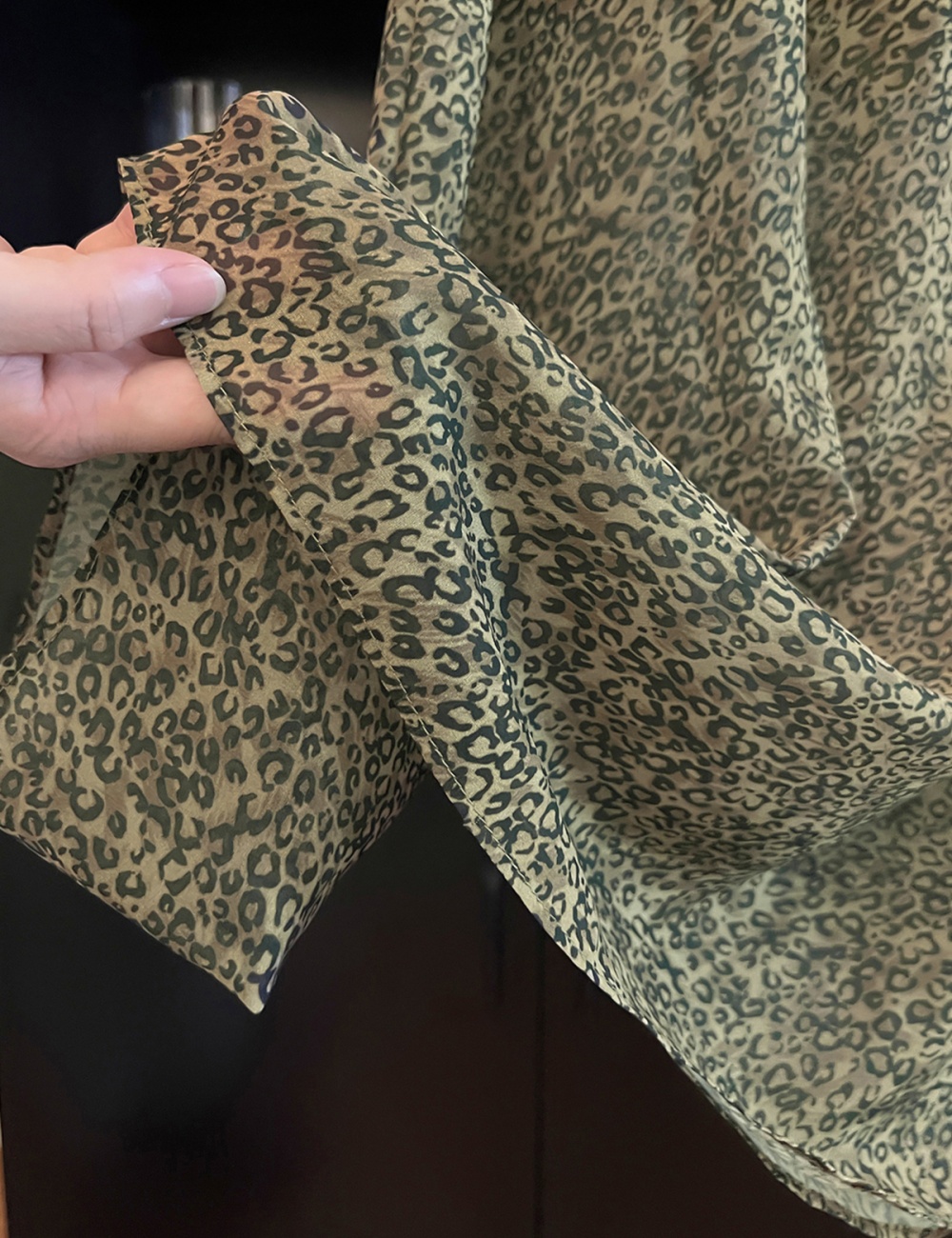 All-match elastic waist leopard skirt