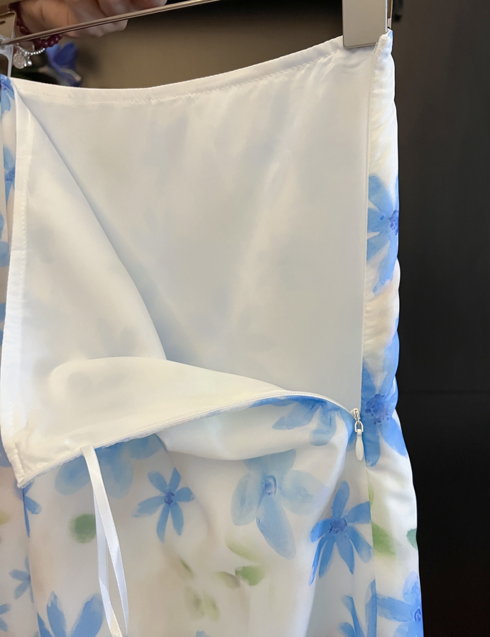 Korean style floral A-line high waist skirt