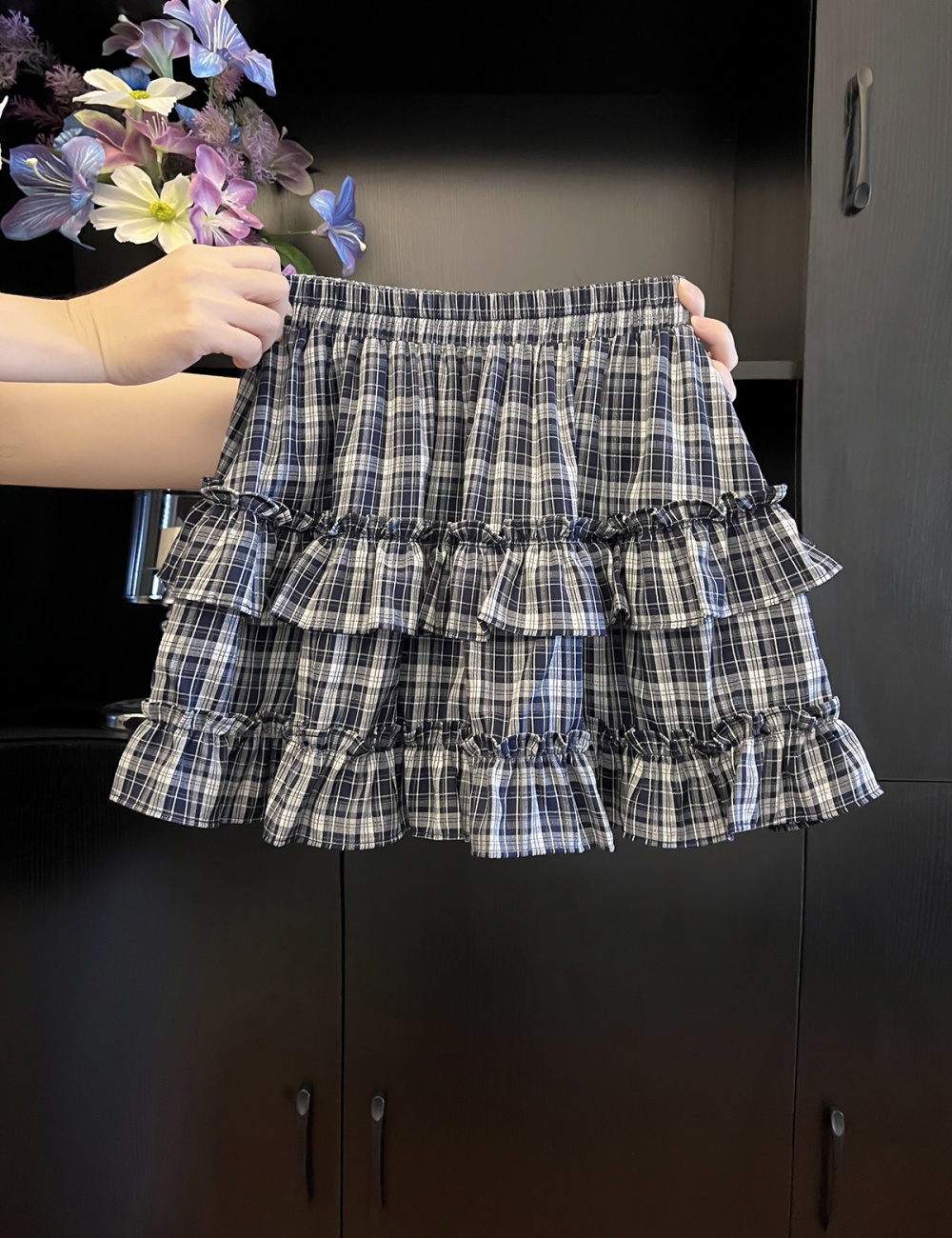 Cake elastic waist sweet Korean style maiden skirt