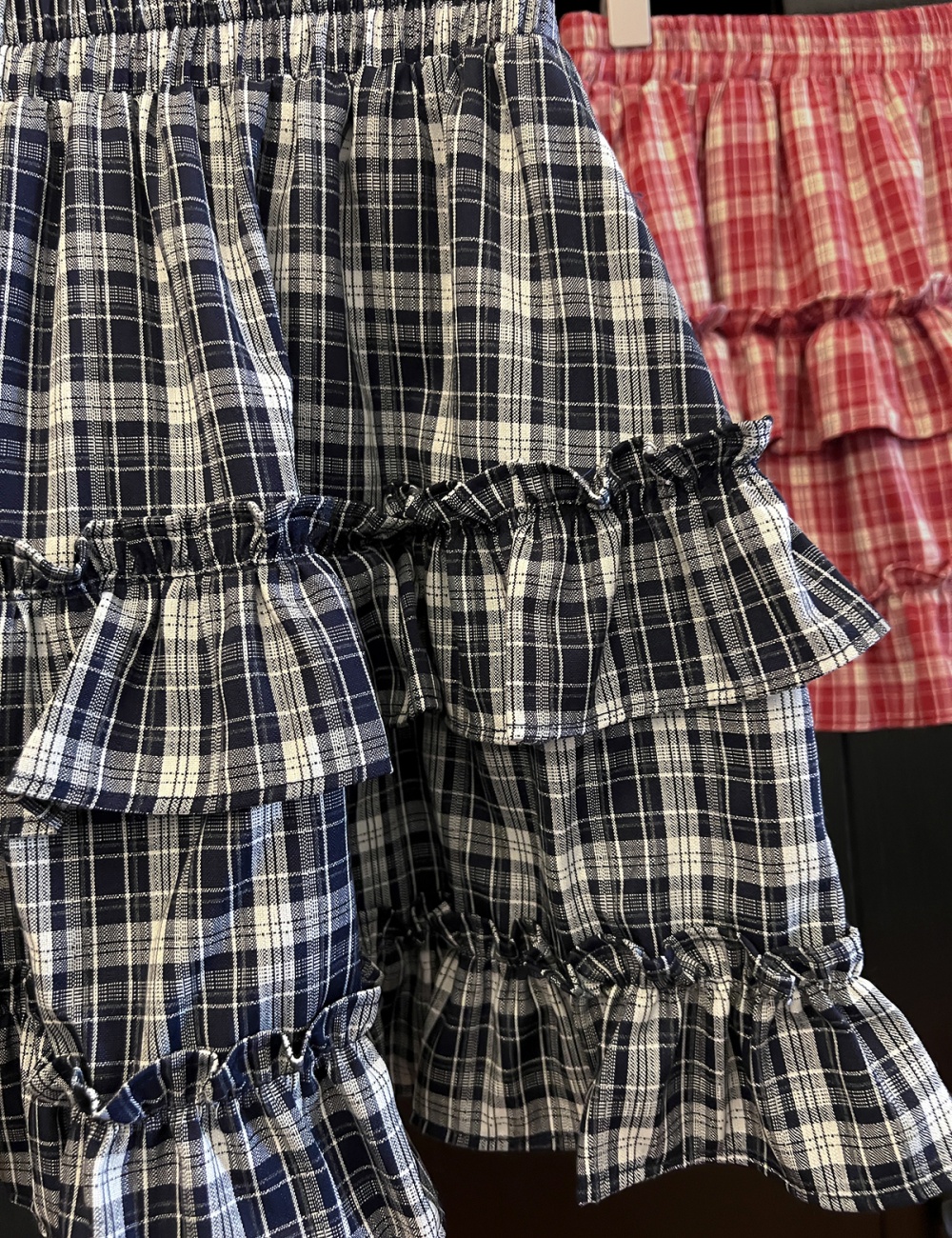 Cake elastic waist sweet Korean style maiden skirt
