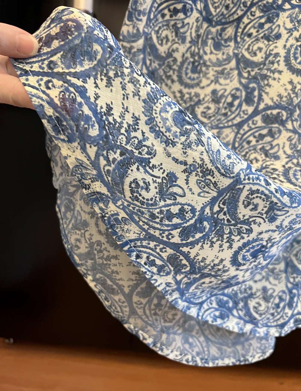 Mermaid printing blue and white porcelain skirt