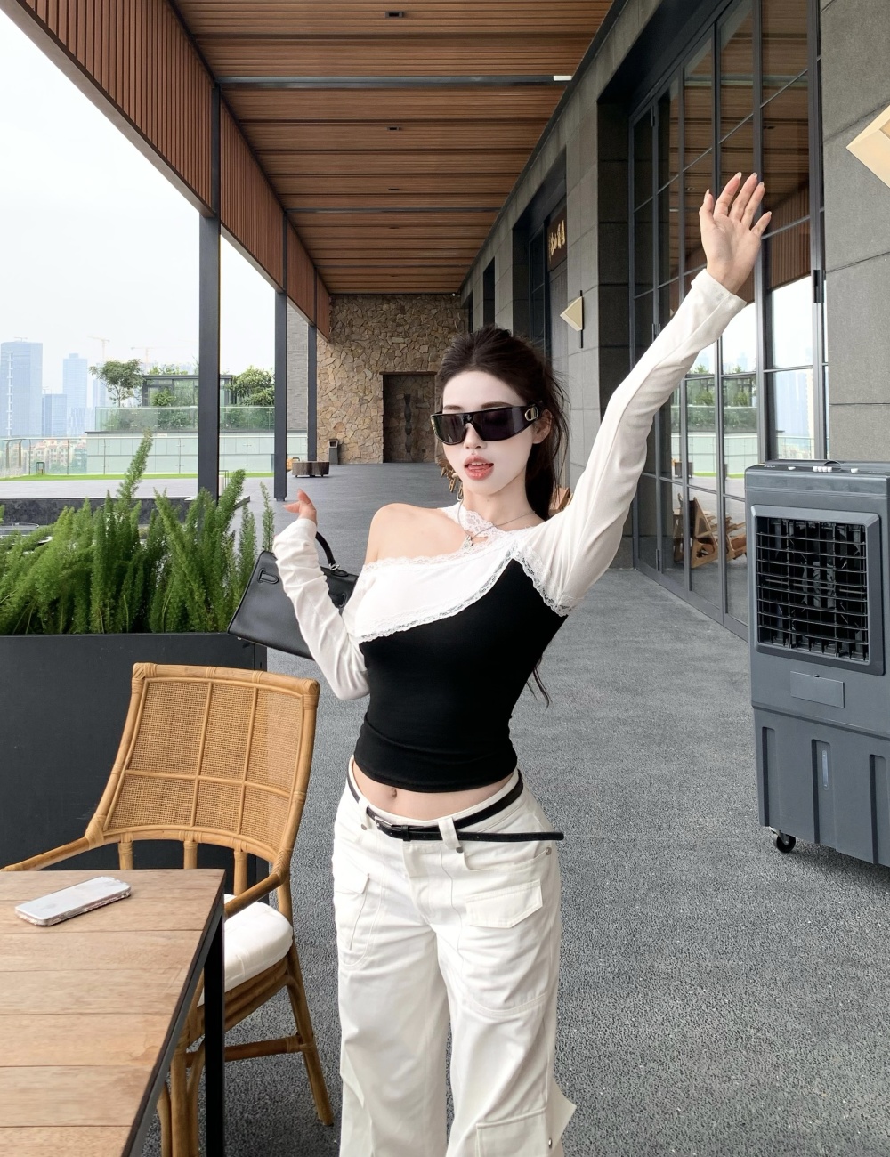 Slim T-shirt long sleeve tops for women