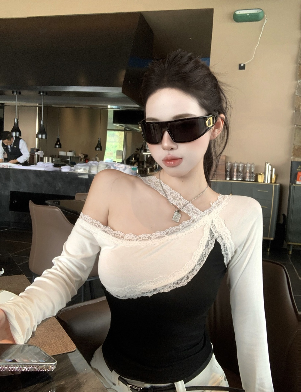 Slim T-shirt long sleeve tops for women