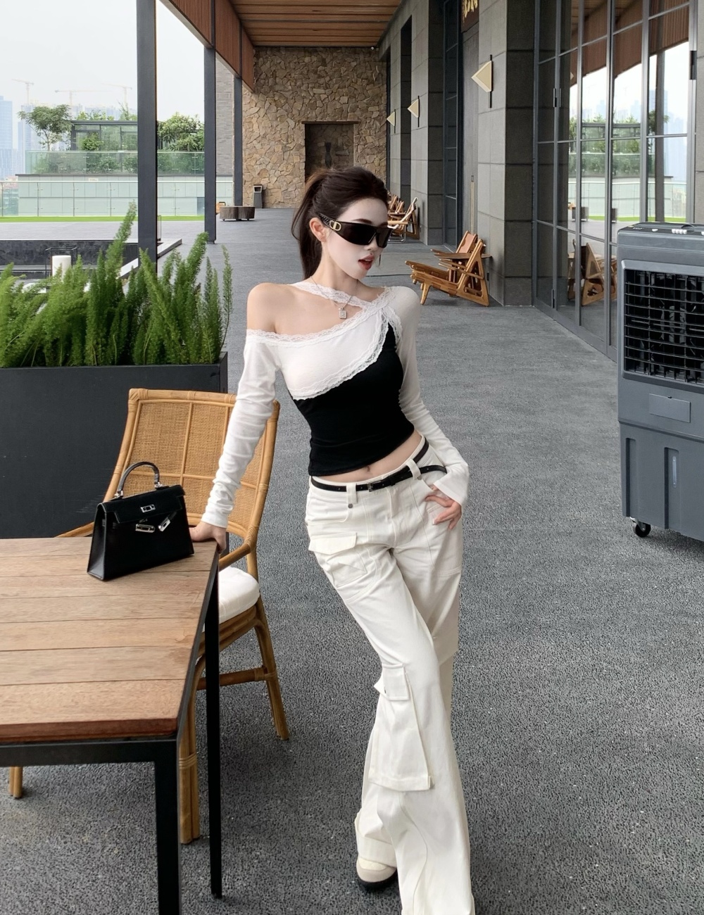 Slim T-shirt long sleeve tops for women