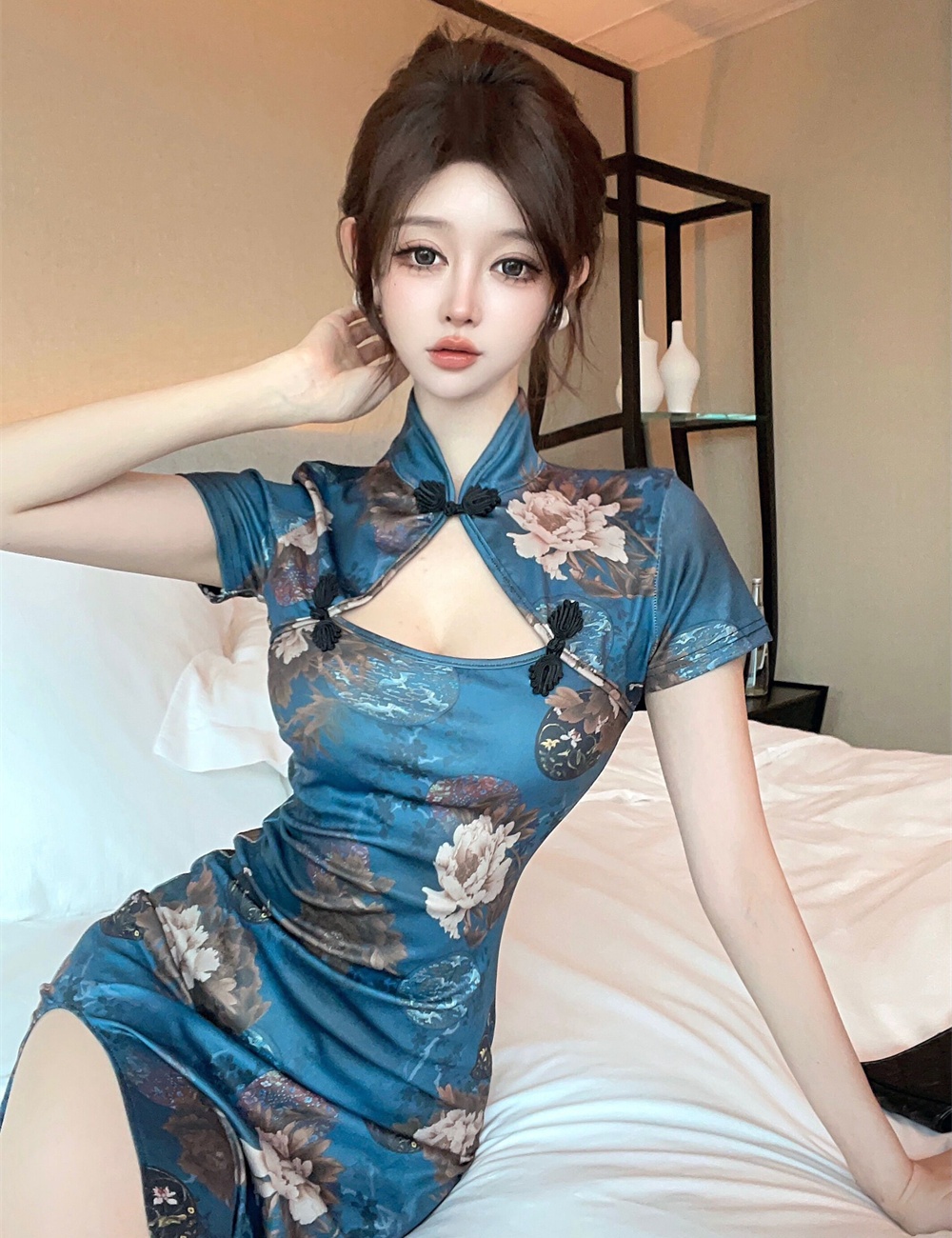 Split summer slim retro dress