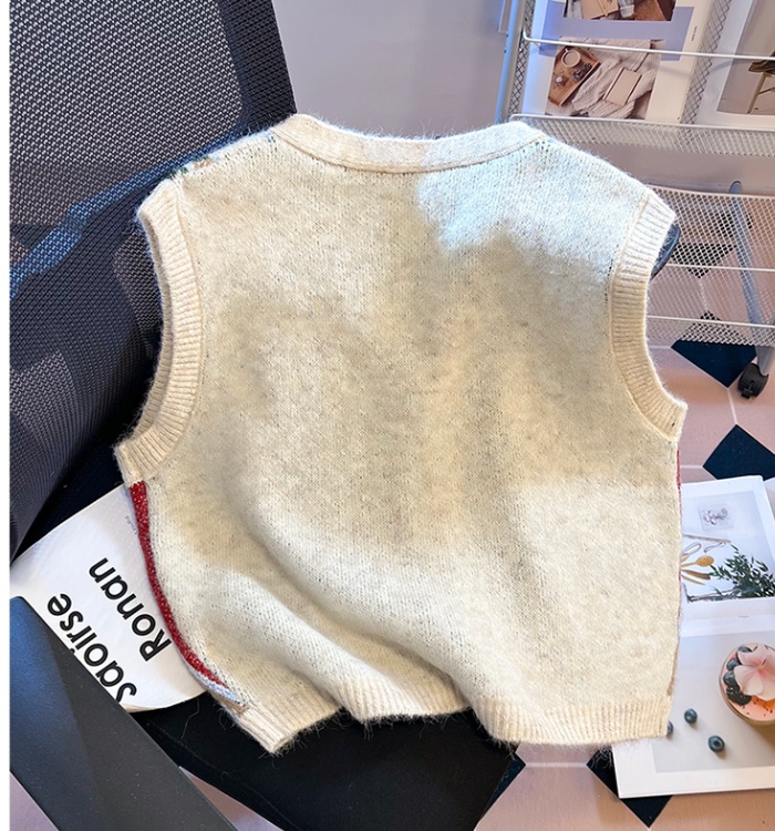 Knitted retro coat all-match niche waistcoat