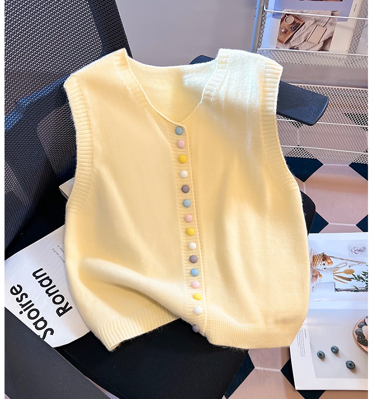 Rainbow buckle waistcoat autumn and winter cardigan