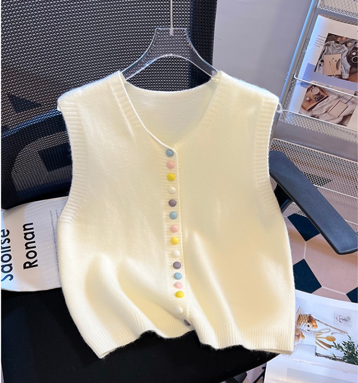 Rainbow buckle waistcoat autumn and winter cardigan