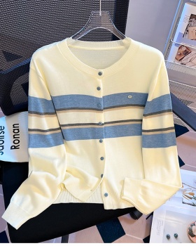 Loose autumn and winter tops stripe sweater for women