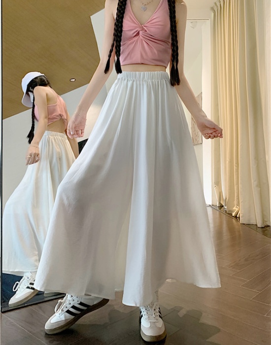 A-line fat long wide leg pants autumn fold skirt