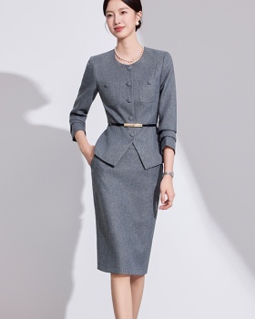 Long sleeve coat simple business suit a set for women