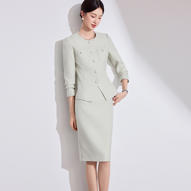 Long sleeve coat simple business suit a set for women