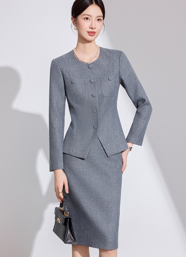 Long sleeve coat simple business suit a set for women