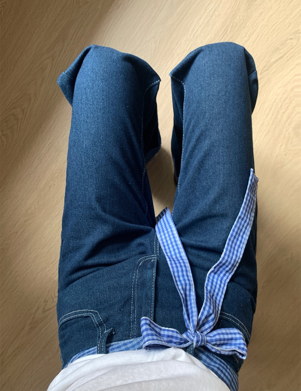 Loose slim bow jeans mopping wide leg pants