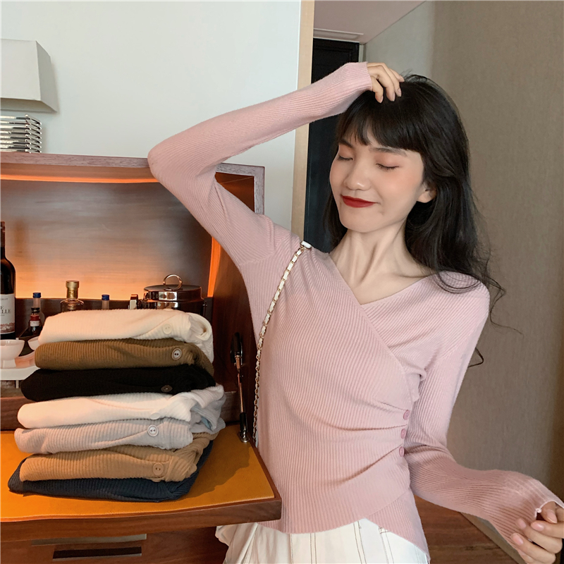 Slim pure sweater long sleeve autumn and winter tops