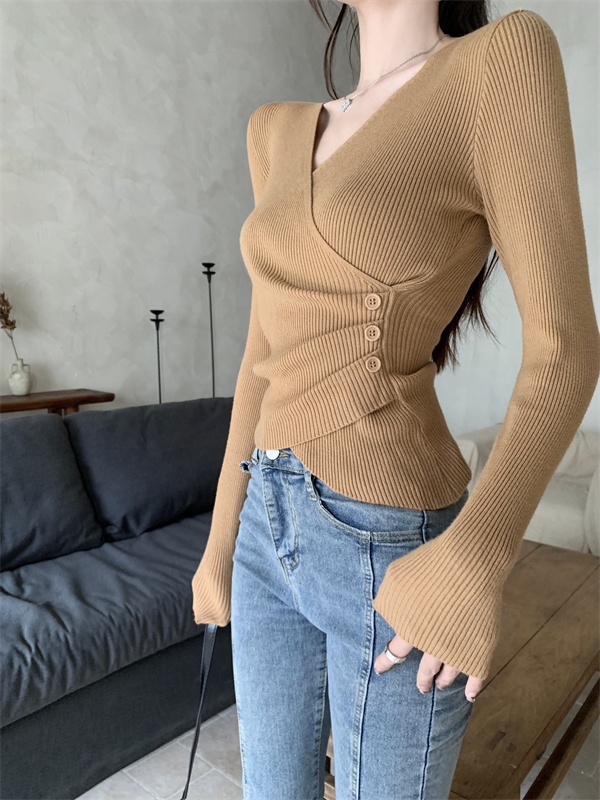 Slim pure sweater long sleeve autumn and winter tops