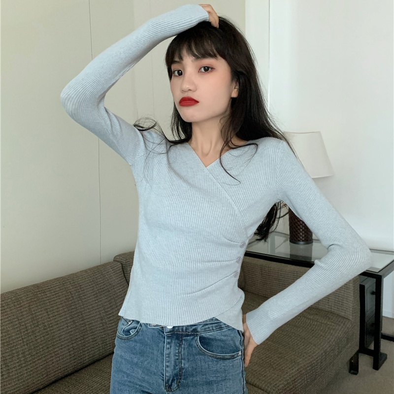 Slim pure sweater long sleeve autumn and winter tops