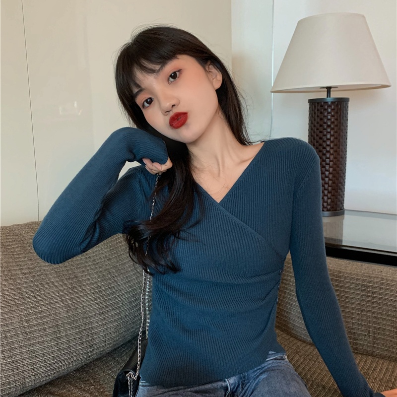 Slim pure sweater long sleeve autumn and winter tops
