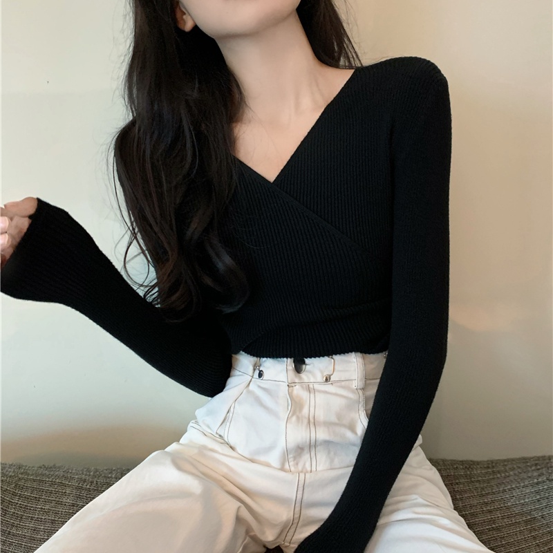 Slim pure sweater long sleeve autumn and winter tops