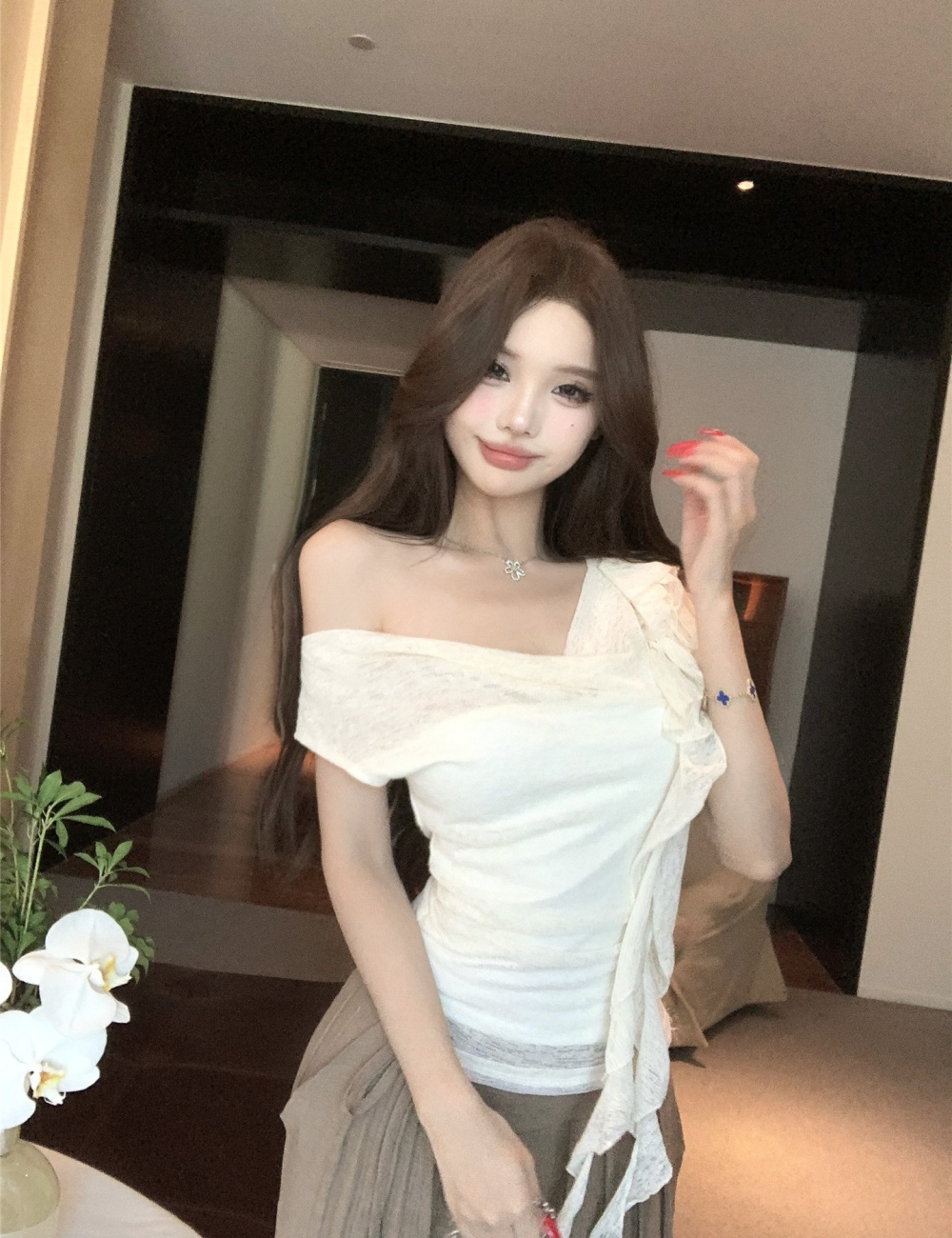 Short sleeve T-shirt culottes 2pcs set for women