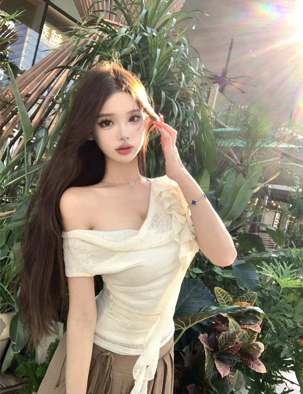 Short sleeve T-shirt culottes 2pcs set for women