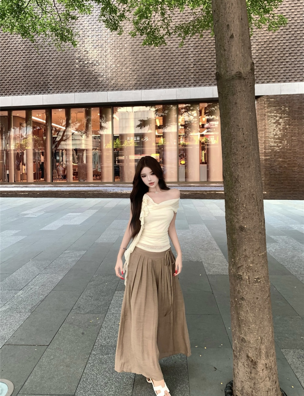 Short sleeve T-shirt culottes 2pcs set for women