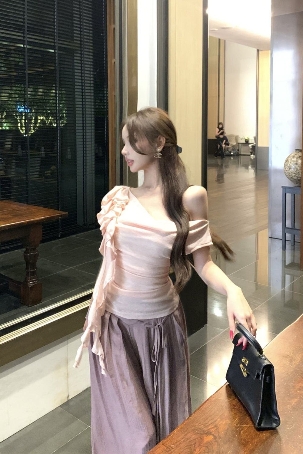 Short sleeve T-shirt culottes 2pcs set for women