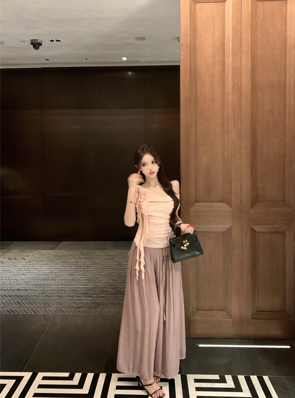 Short sleeve T-shirt culottes 2pcs set for women